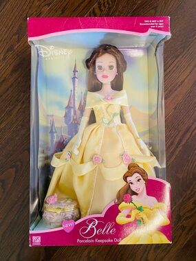 Disney Brass Key Collectible Porcelain Doll - Belle 16” 2002